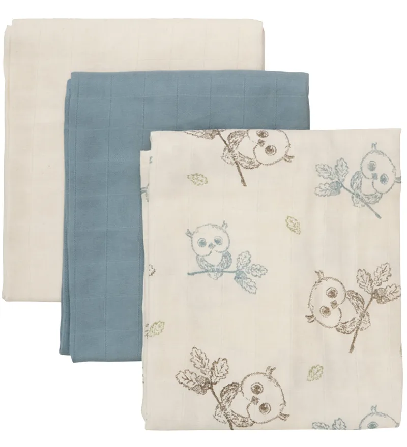 Hydrofiele Doek - 3-pack - 70x70 cm - Metaal Mint fra Pippi Baby – produktbillede