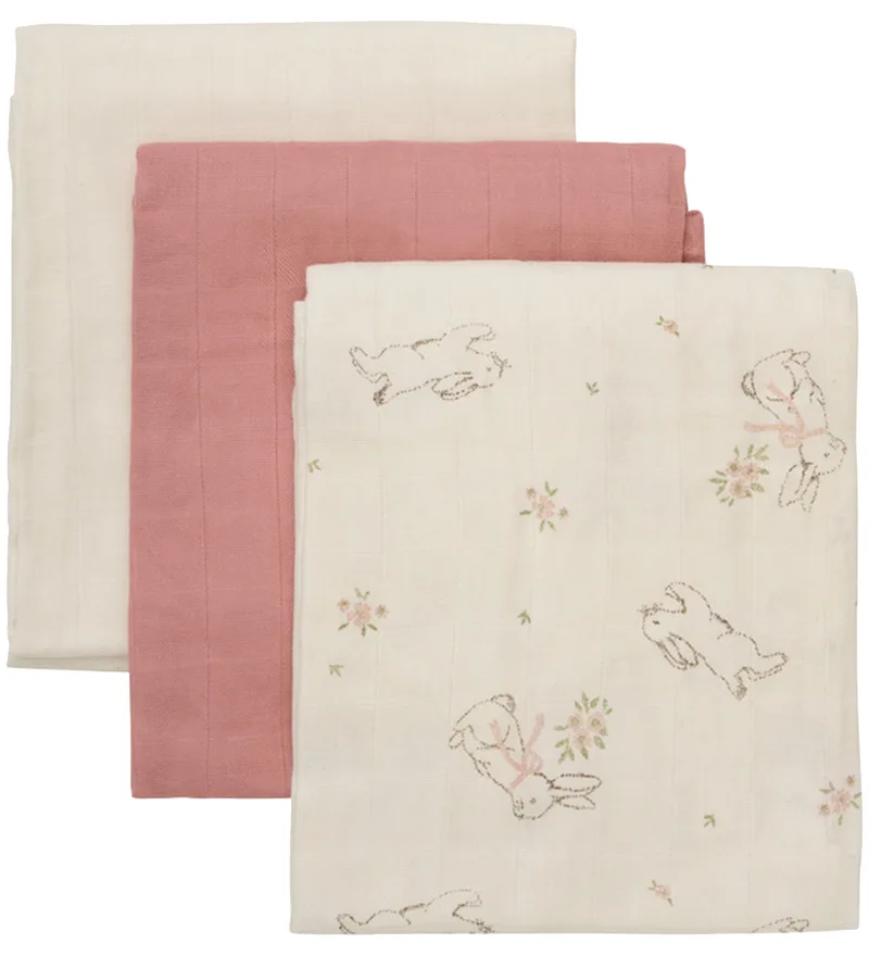 Hydrofiele Doek - 3-pack - 70x70 cm - Rose Tan fra Pippi Baby – produktbillede