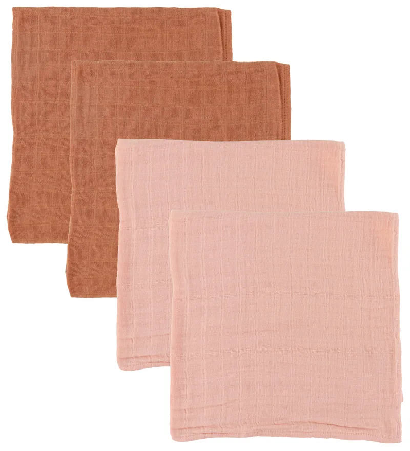 Hydrofiele Doek - 4-pack - 65x65 cm - Gesluierd Rose fra Pippi Baby – produktbillede