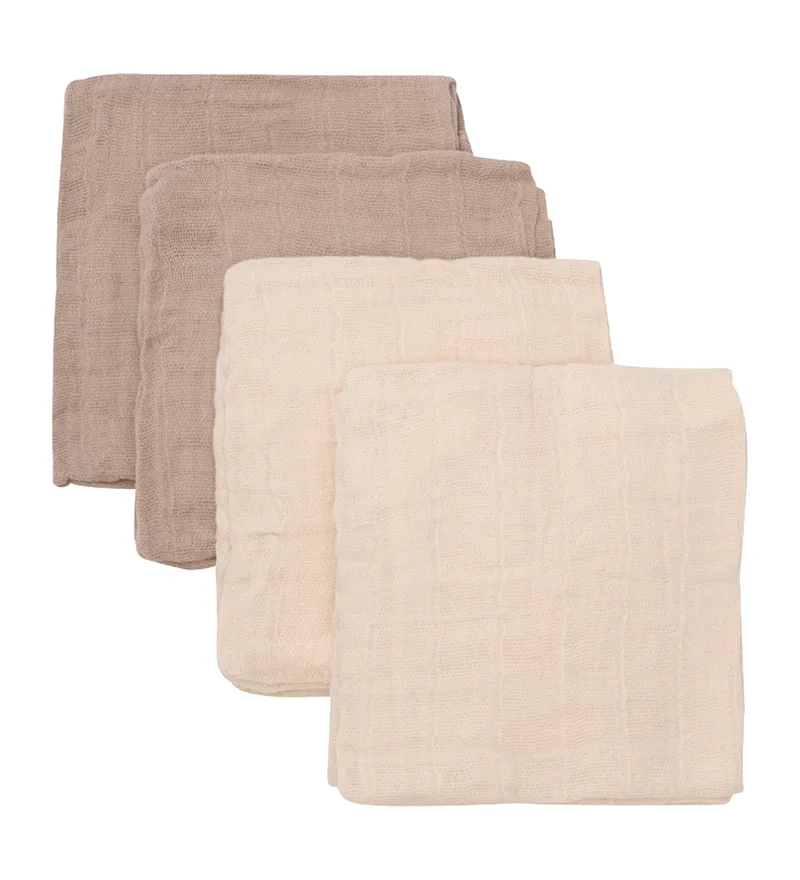 Hydrofiele Doek - 4-pack - 65x65 cm - Nomad/Beige by Pippi Baby – product photo