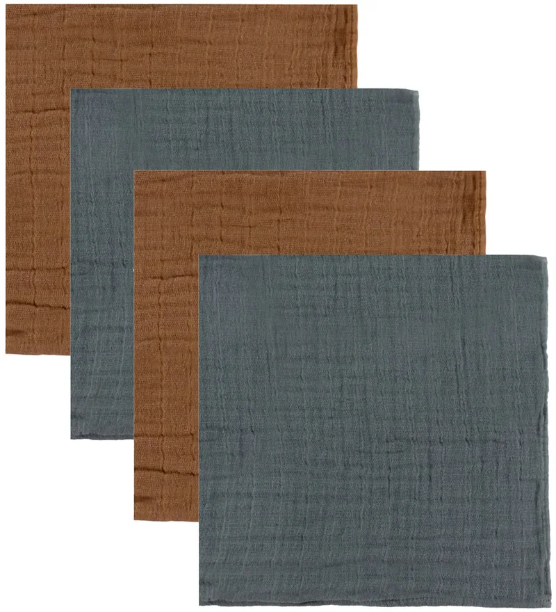 Hydrofiele Doek - 4-pack - 65x65 - Indiaas Tan by Pippi Baby – product photo