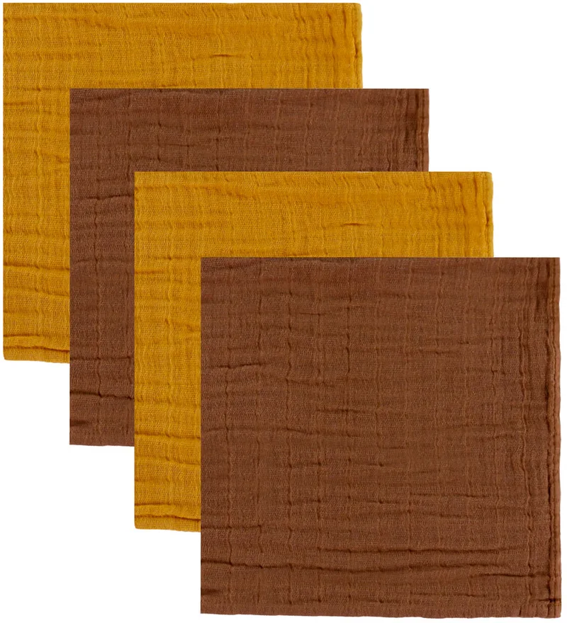 Hydrofiele Doek - 4-pack - 65x65 - Schildpad Shell van Pippi Baby – productfoto