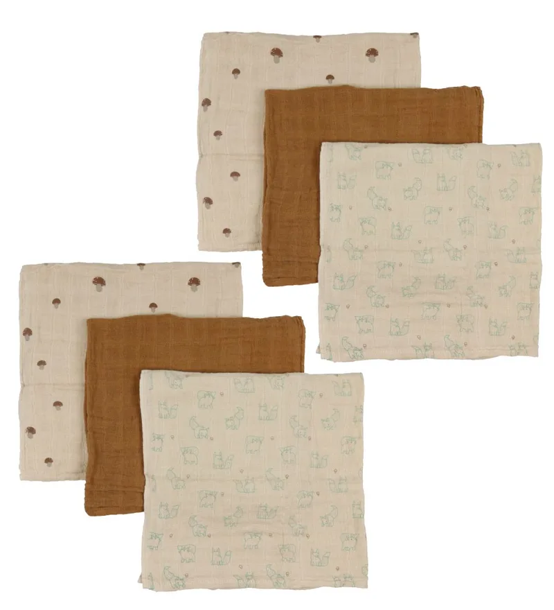 Hydrofiele Doek - 6-pack - 65x65 cm - Amandel by Pippi Baby – product photo