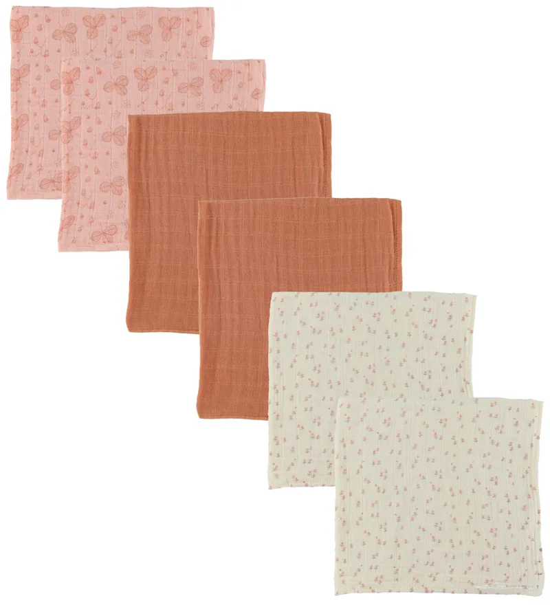 Hydrofiele Doek - 6-pack - 65x65 cm - Gesluierd Rose by Pippi Baby – product photo