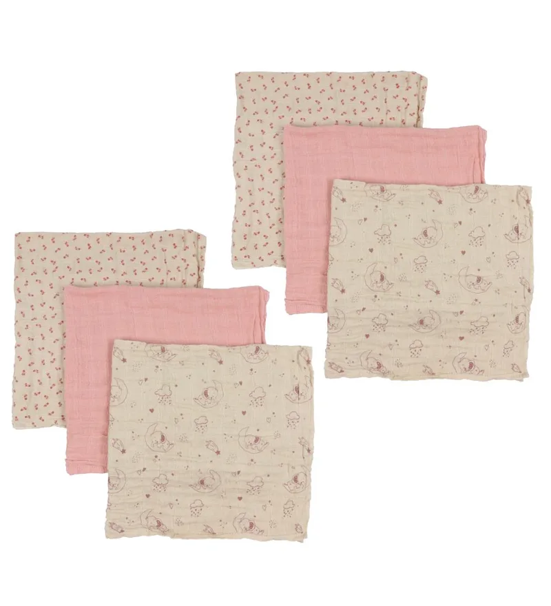 Hydrofiele Doek - 6-pack - 65x65 cm - transparant Bli fra Pippi Baby – produktbillede