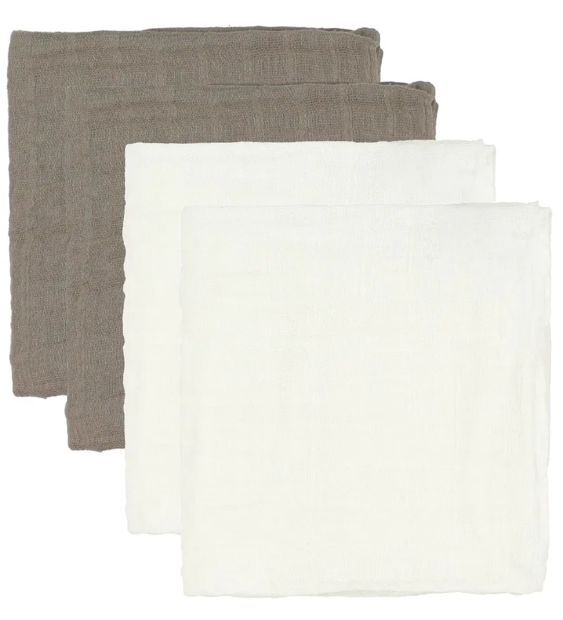 Hydrofiele Doek - 65x65 - 4-pack - Bruin/Creme by Pippi Baby – product photo