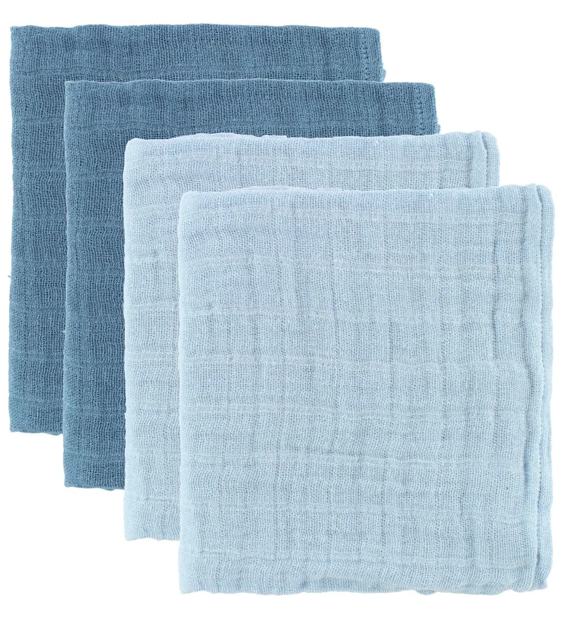 Hydrofiele Doek - 65x65 cm - 4-pack - Blauw/Lichtblauw by Pippi Baby – product photo