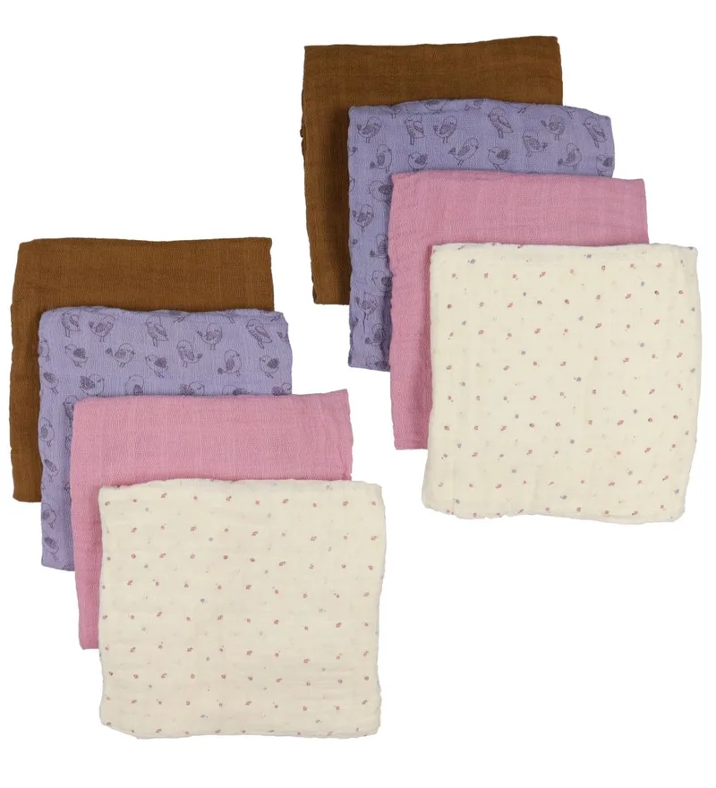 Hydrofiele Doek - Organic - 8-pack - 65x65 cm - Blauwerege fra Pippi Baby – produktbillede