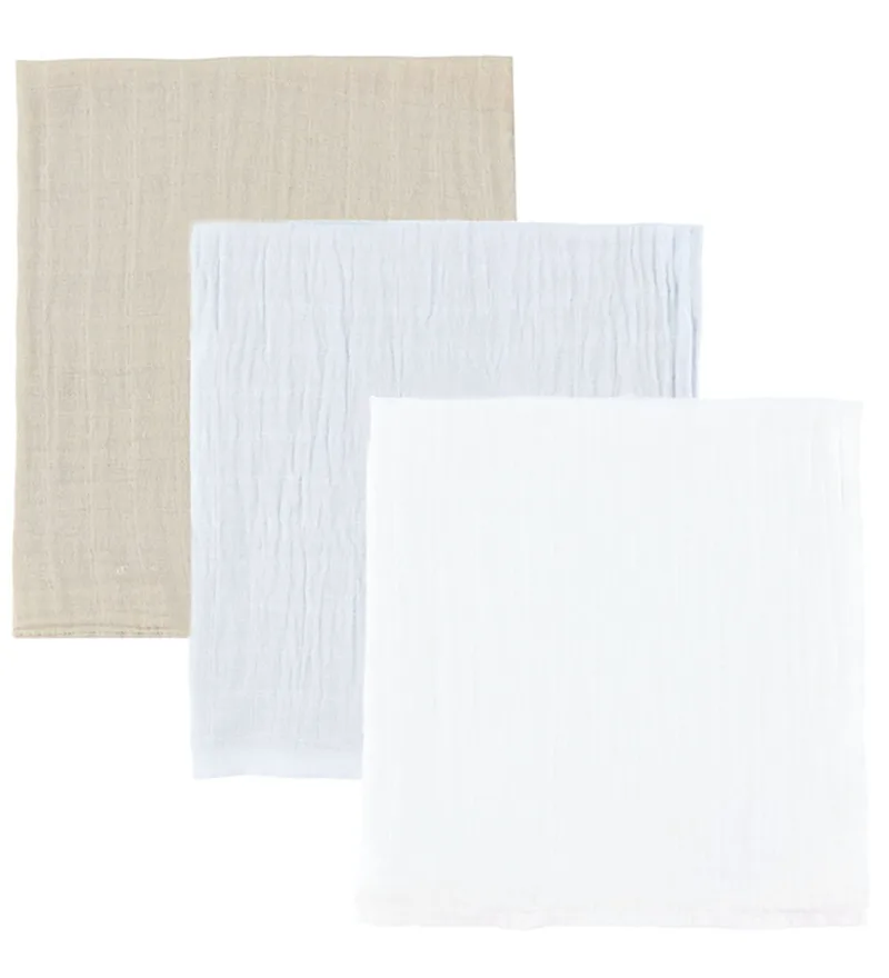 Pippe Hydrofiele Doek - 3-pack - 65x65 cm - Metaal Mint by Pippi Baby – product photo