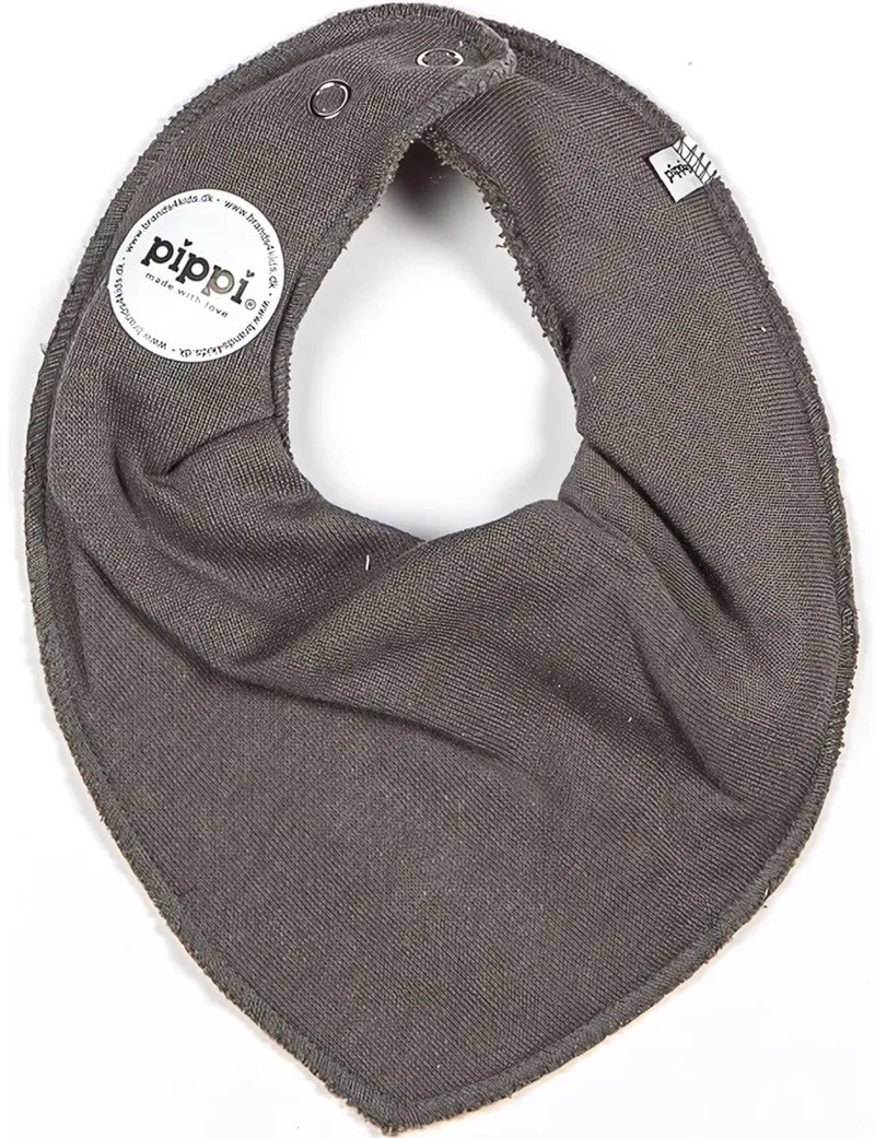 Slabbetje Bandana Junior Polykatoen Bruingrijs One-size van Pippi Baby in Grijs – productfoto