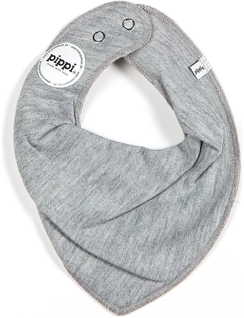 Slabbetje Bandana Junior Polykatoen Lichtgrijs One-size by Pippi Baby in Grey – product photo