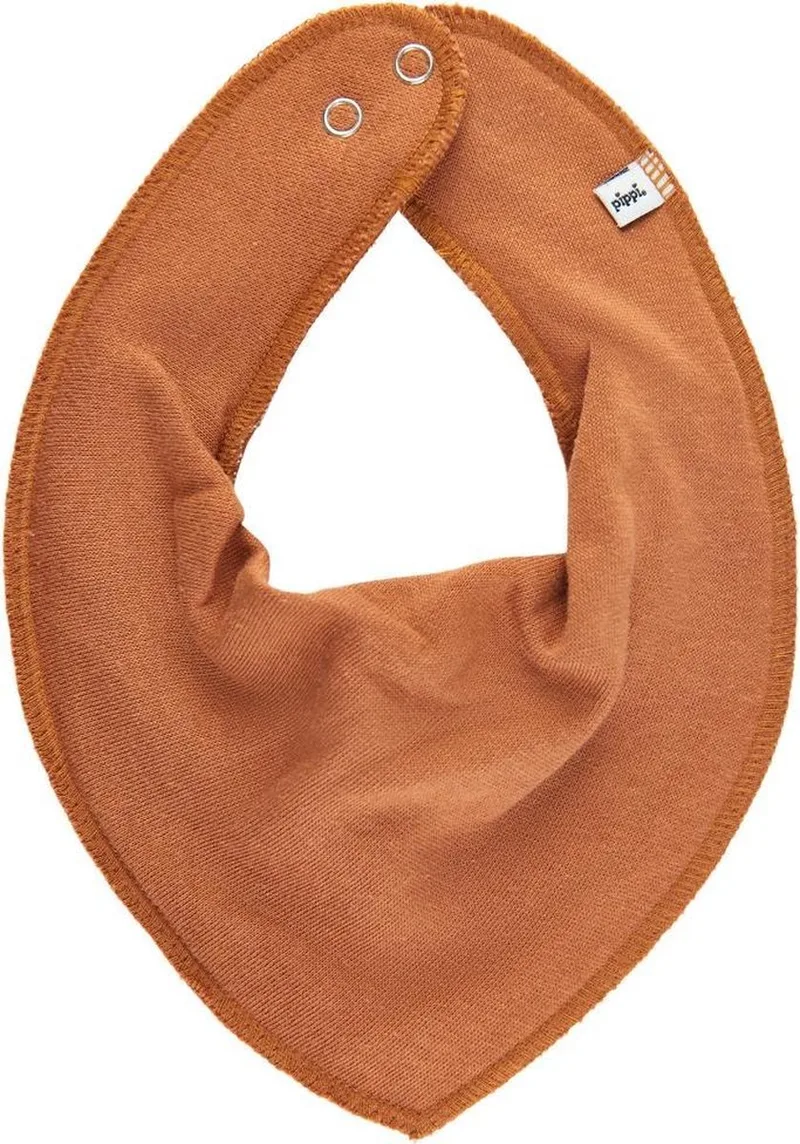 Slabbetje Bandana Junior Polykatoen Roestbruin One-size från Pippi Baby i Brun – produktbild