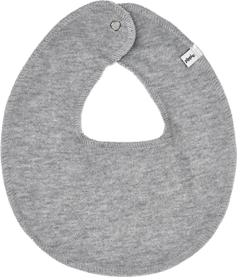 Slabbetje Junior Polykatoen One-size de Pippi Baby en Matgrijs – photo produit
