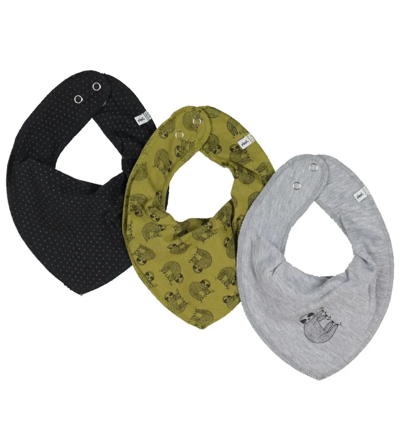 Slabbetjes - 3-pack - Green Mos de Pippi Baby – photo produit