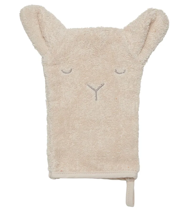 Washandje - 14x21 cm - Zandschelp m. Beer de Pippi Baby – photo produit