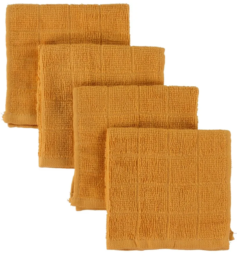 Washandjes - 4-pack - 27x27 - Mineraal Yellow van Pippi Baby – productfoto