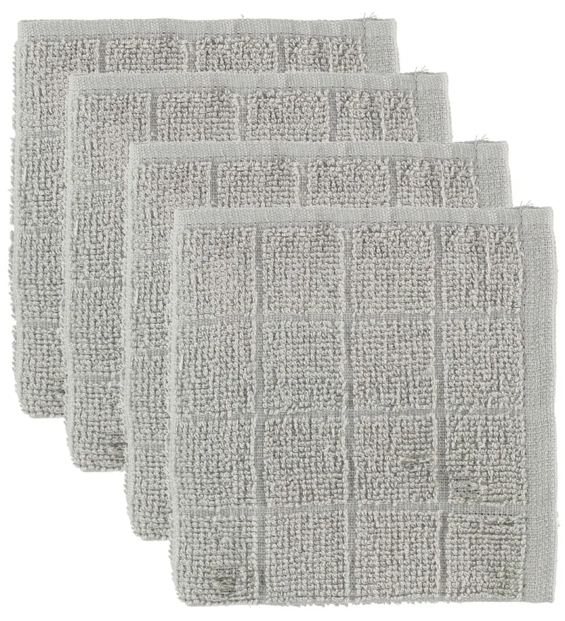 Washandjes - 4-pack - Lichtgrijs van Pippi Baby – productfoto