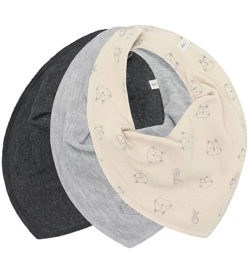 Zalf slabbetje - Puntig - 3-pack - Regenachtige dag by Pippi Baby – product photo