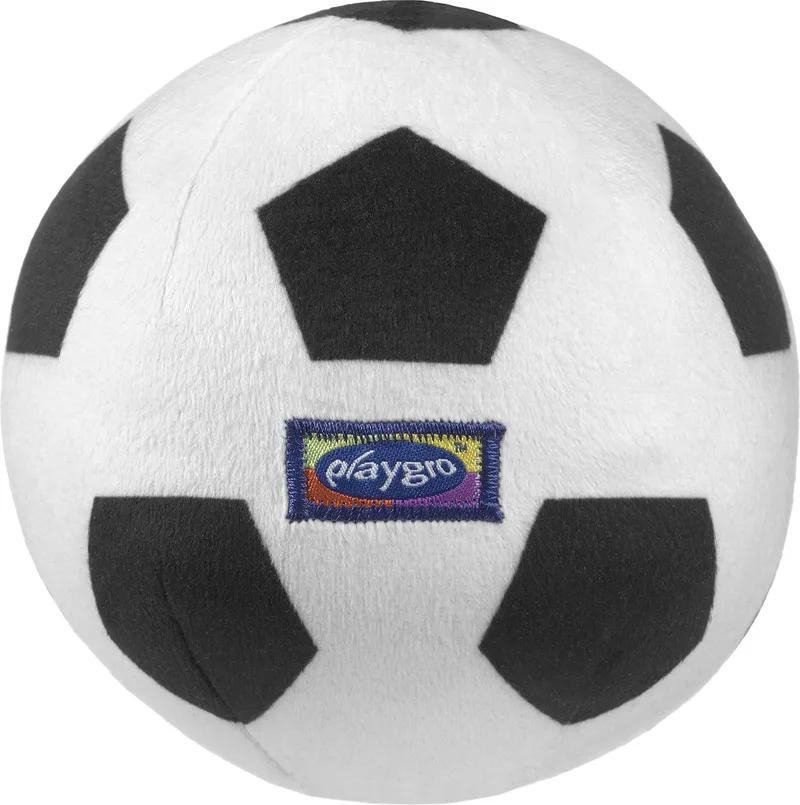 Baby Pluche Voetbal - Mijn eerste bal - Baby bal - Baby speelgoed - Voetbal Baby - Zachte Baby bal - Rammelaar Baby - Baby bal - Baby Speelgoed - Educatief baby speelgoed - Rammelaar - Wit - Belletje - 13cm de Playgro en Noir – photo produit