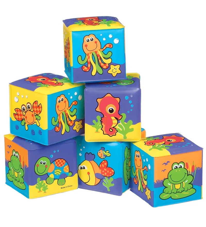 Badblokken - 6 stk - Blauw van Playgro – productfoto 1 van 2
