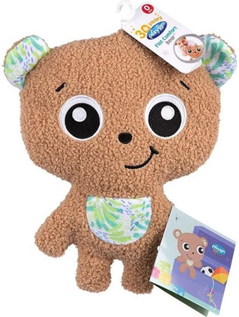 Flat Comfort Bear, pluche beer, geschikt vanaf 0 maanden de Playgro en Marron – photo produit