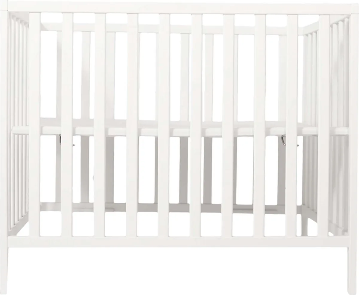 Babybox Sana – In 3 Hoogtes Verstelbare Kinderbox – Stevige Baby Box – Platte Spijlen - 100 x 75 cm by Prénatal in White – product photo