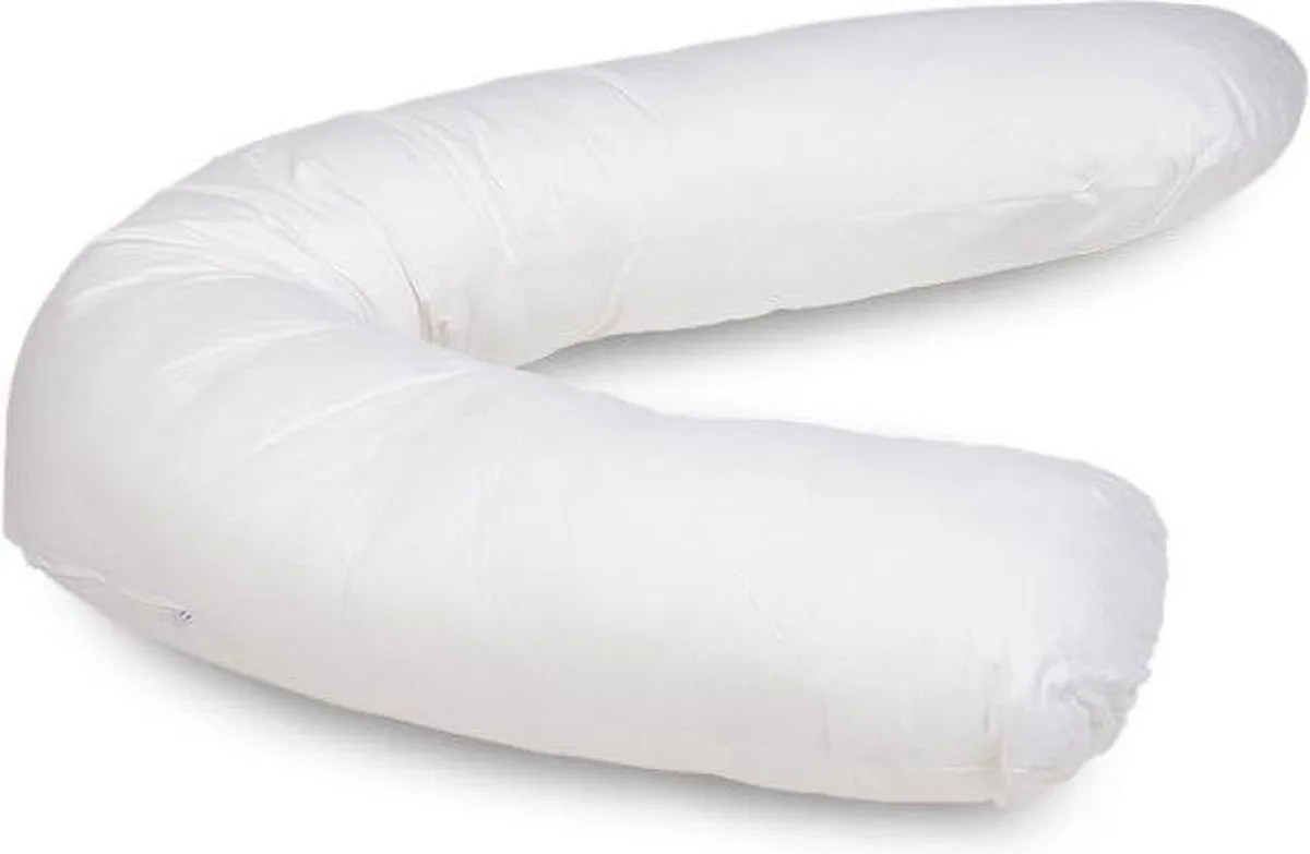 Basis Voedingskussen - Zwangerschapskussen inclusief afneembare hoes - 170 x 34 cm van Prénatal in Wit – productfoto