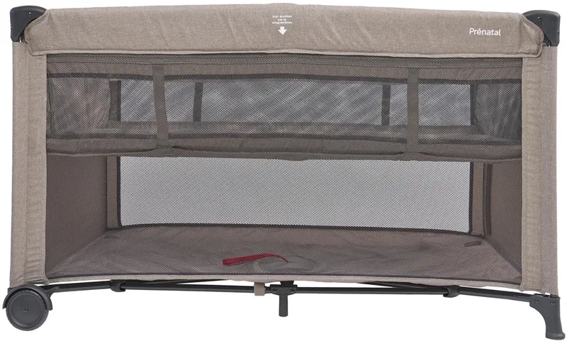 campingbed Sinne - Inklapbaar reisbedje - Met bodemverhoger en kruipluik - Inclusief draagtas - bruin - 60 x 120 cm by Prénatal in Taupe – product photo