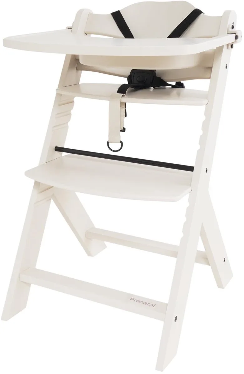 Houten Kinderstoel Evan - Meegroeistoel - Vanaf 6 maanden - Gebroken wit by Prénatal in Beige – product photo