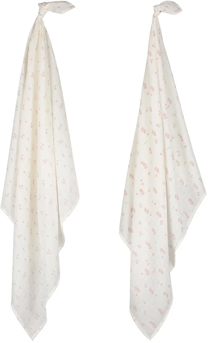 hydrofiele multidoeken - Hydrofiel XL 2-pack - Hert thema - Roze - 110x110 cm van Prénatal in Meerkleurig – productfoto