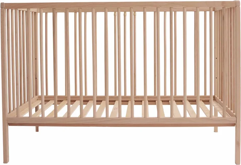 Ledikant Elfin - Babykamer - Ronde spijl - Onbehandeld/Naturel - 60 x 120 cm by Prénatal in Natural – product photo