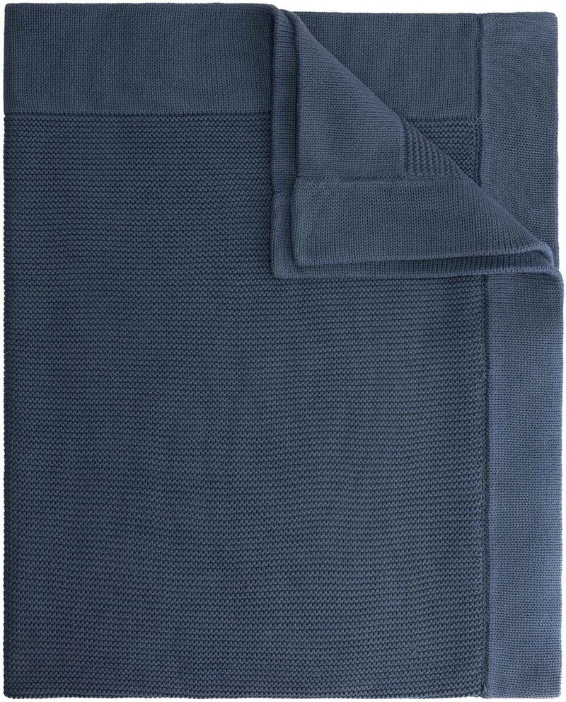 ledikantdeken Little Knits - Steel Blue - Afmeting: 100x150cm by Prénatal in Blue – product photo