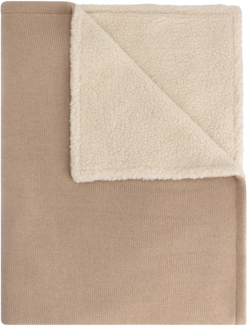 ledikantdeken met teddy binnenkant - Babykamer - Beigebruin - Afmeting: 100 x 150 cm de Prénatal en Beige – photo produit