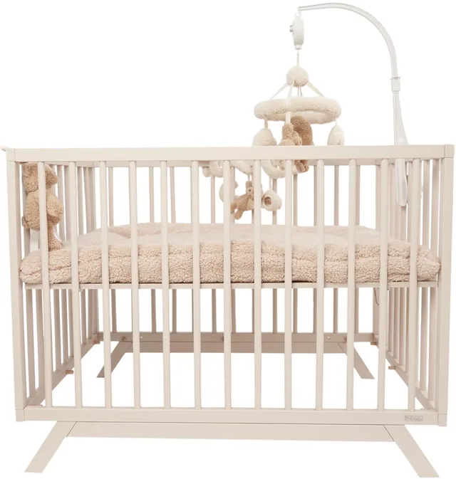 Savi Babybox - In hoogte verstelbare kinderbox - 3 niveaus - 100 x 75 cm - Stevige Baby Box - Sandbrown