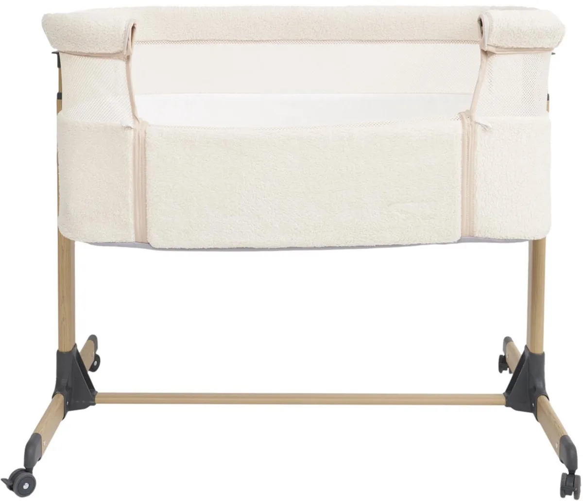 Teddy Co-sleeper Bella - Babykamer - met wieltjes - 6 verschillende standen - Ivoor - 53x90x77 cm van Prénatal in Wit – productfoto