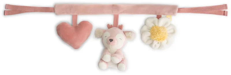 wagenspanner Hert - Voor autostoel, kinderwagen of buggy - Hert thema de Prénatal en Rose – photo produit
