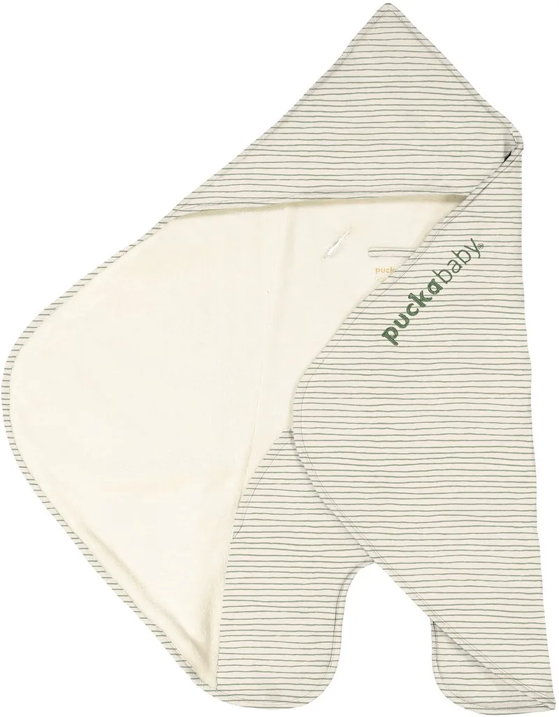 Baby Wikkeldeken GoGo 0-7 maanden by Puckababy in Green Stripes Teddy – product photo