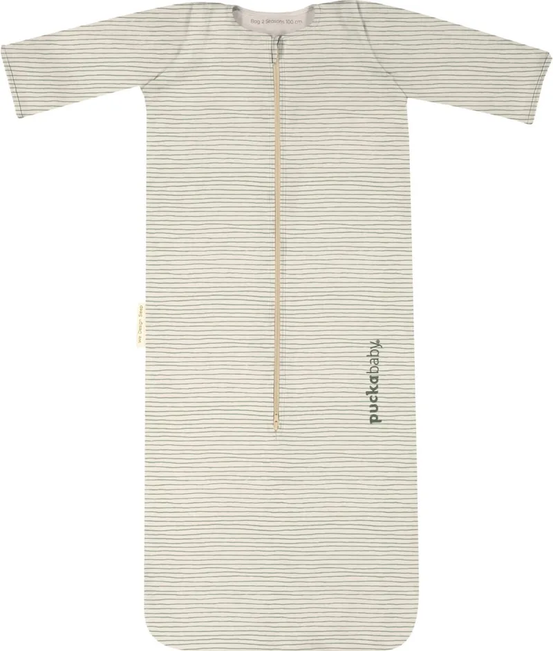 Bag 2 Seasons zomerslaapzak baby (6m-2.5j) - TOG 0.5-0.25 - 2 seizoenen van Puckababy in Green Stripes – productfoto