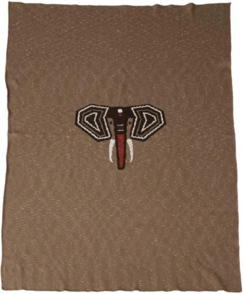 ledikantdeken Tricot olifant van Quax in Bruin – productfoto