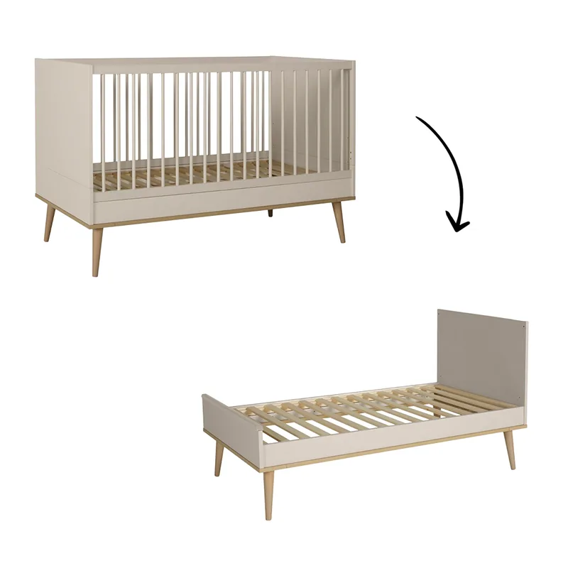 Meegroei Ledikant Quax Flow Clay & Oak van Quax – productfoto 1 van 4