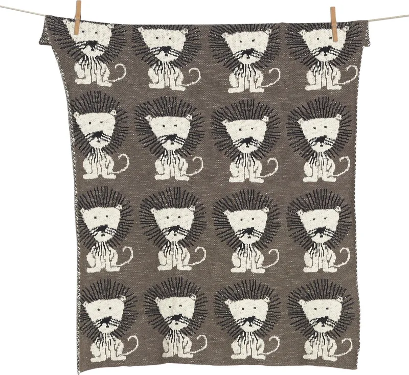 Tricot - Dekentje - Wieg - On the go - Lion Maat: 65x80 cm van Quax in Bruin – taupe – productfoto