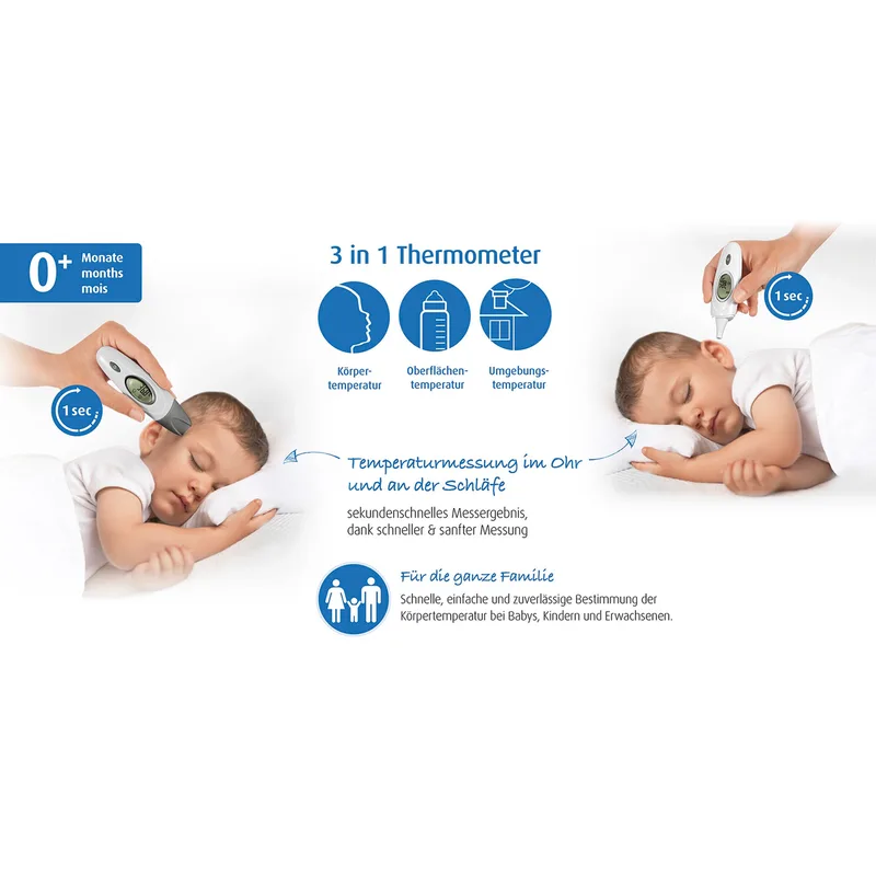 Digitale Thermometer - 3-in-1 - Wit von Reer – Produktfoto 3 von 3