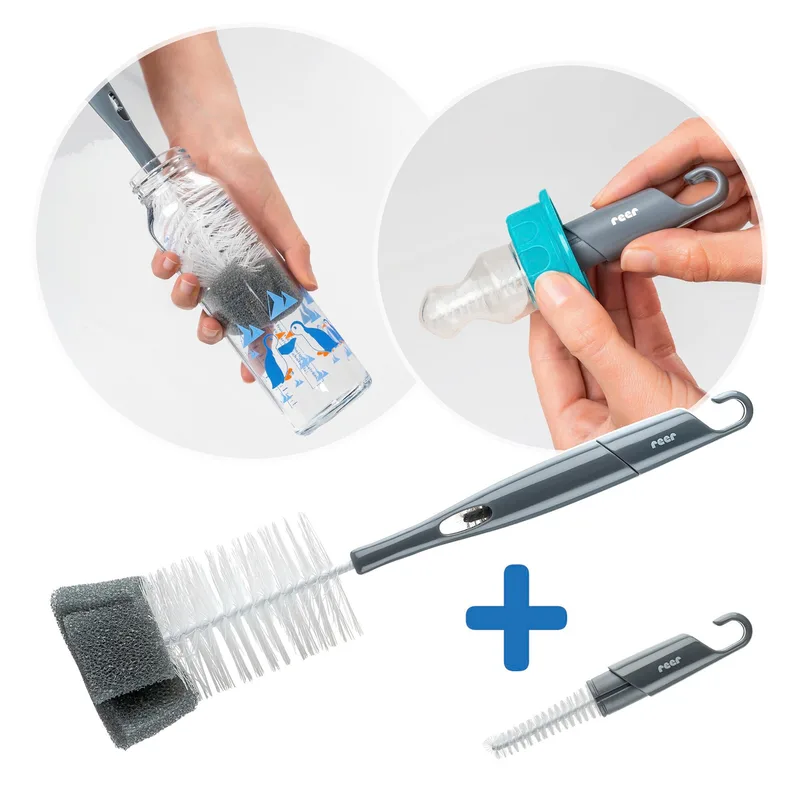 Flessen- en speenreiniger - 2-in-1 - Grijs by Reer – product photo 2 of 3