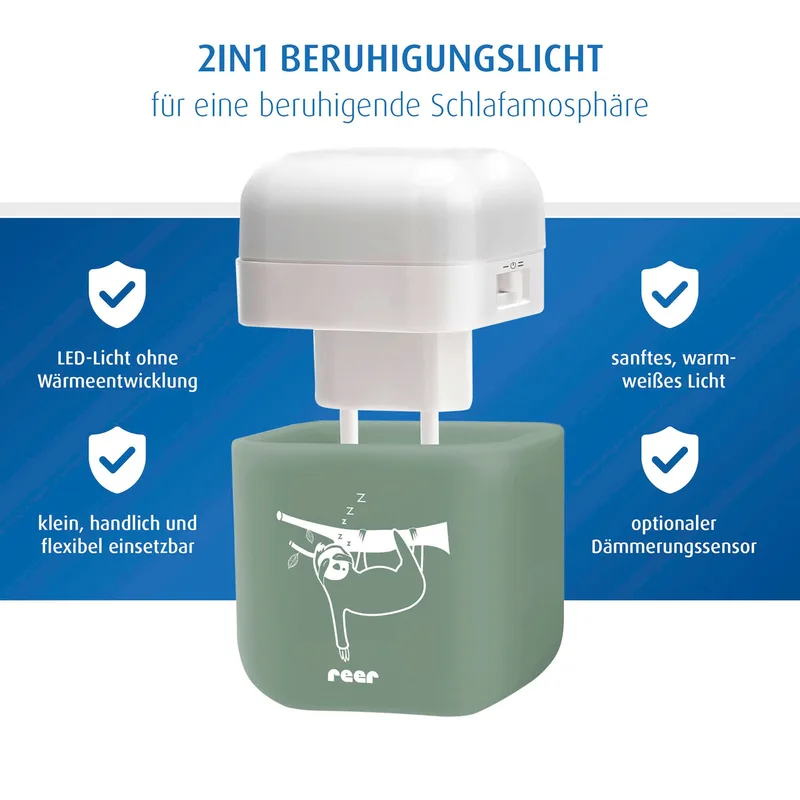 LED-Nachtlicht 2in1 SleepLight van Reer in Groen, 6 × 7,5 mm – productfoto 2 van 3