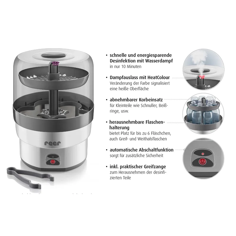 Sterilisator VapoMax by Reer in White, 330 mm – product photo 3 of 3