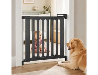 Treppenschutzgitter Türgitter 76–106cm Treppengitter Türschutzgitter Kindergitter (Stairway Treppengitter), Hundegitter Treppenschutzgitter Türschutz Sicherheitsgitter Türschutz van Reer in Zwart – productfoto 3 van 5