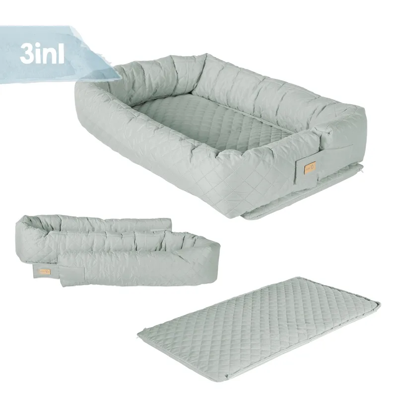 Baby Lounge 3-in-1 'roba Style' - Knuffelnest - Reisbedje - Verschoonmatje - Frosty Green by roba in Green – product photo 3 of 3