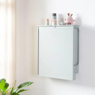 Baby 'roba Style' Opvouwbare Wandplank met Aankleedkussen - Grijs von roba in Taupe – Produktfoto 2 von 3