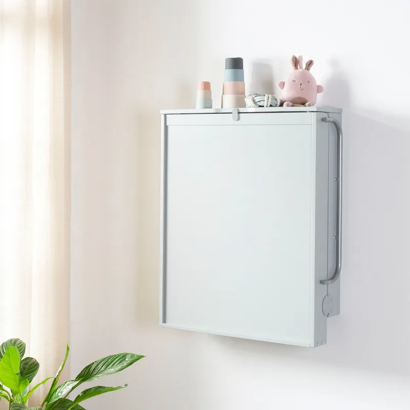Baby 'roba Style' Opvouwbare Wandplank met Aankleedkussen - Grijs von roba in Taupe – Produktfoto 2 von 3