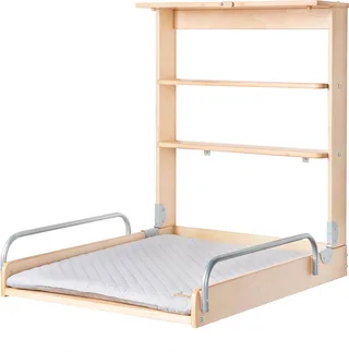 Baby 'roba Style' Opvouwbare Wandplank met Aankleedkussen - Natuurlijk Hout / grijs von roba in Bruin gebeitst – Produktfoto 1 von 3